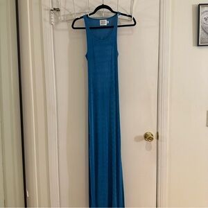 Hello molly blue maxi tank top summer dress open back new without tags size s/m